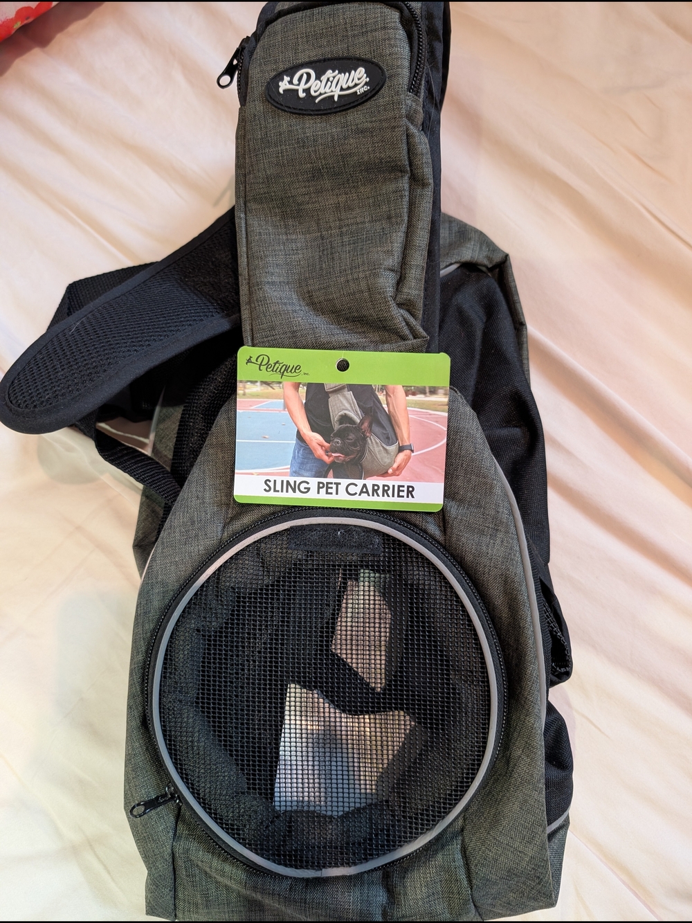 Green Sling Pet Carrier - Hands-Free Small Pet Backpack